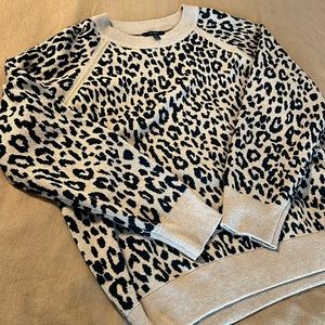 J.CREW Boyfriend crewneck sweater in leopard-print Re-Imagined Wool